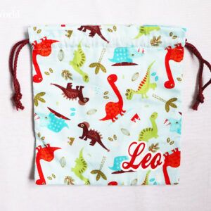 Bolsa merienda personalizada dinosaurios