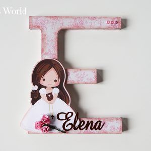 Letra madera comunión personalizada