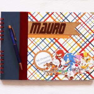 Libro de firmas comunión niño personalizado Sonic