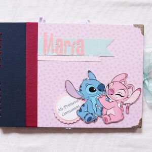 Libro de firmas comunión niña personalizado Stitch