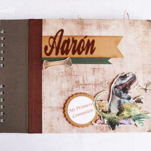 Libro de firmas comunión niño personalizado Dinosaurios