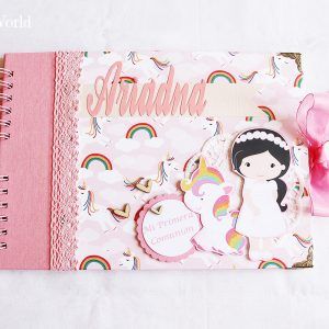 Libro de firmas comunión niña personalizado unicornios