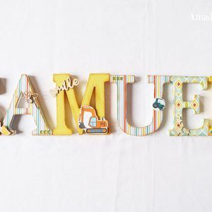 Letras madera niño personalizadas vehículos