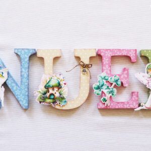 Letras madera niña personalizadas hadas