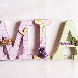 Letras madera niña personalizadas
